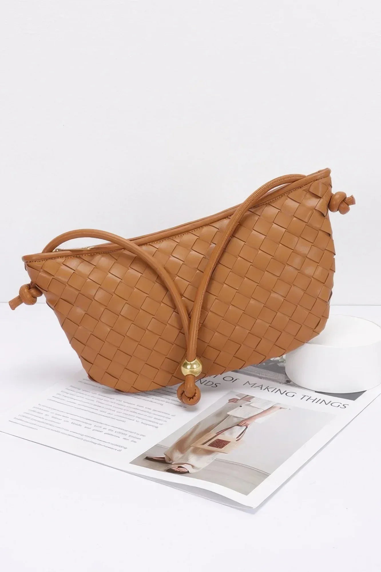 Faux Leather Braided Wrist And Shoulder Bag Secondary image