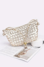 Faux Leather Braided Wrist And Shoulder Bag | Mixtshop LLC