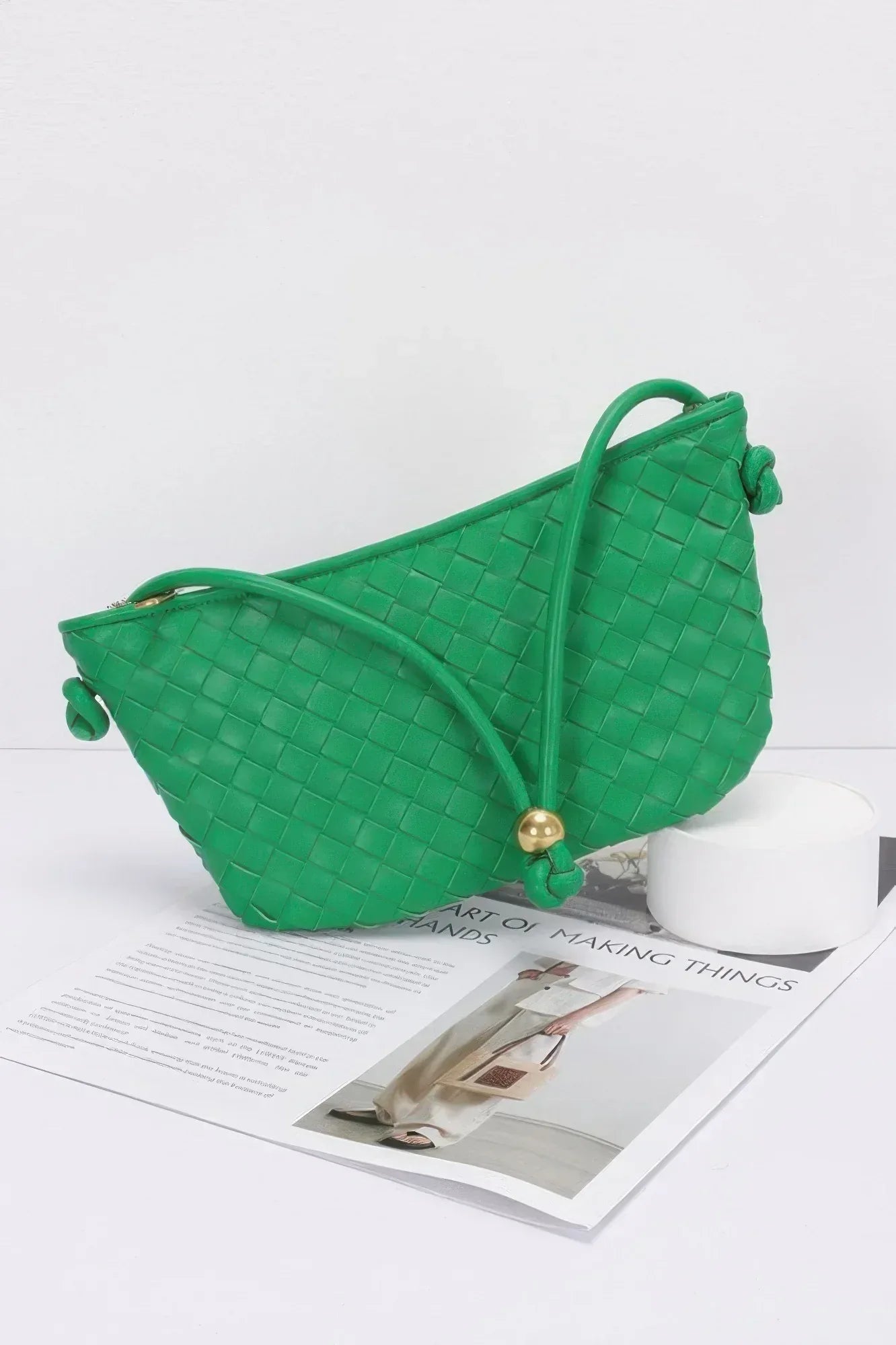 Faux Leather Braided Wrist And Shoulder Bag | Mixtshop LLC