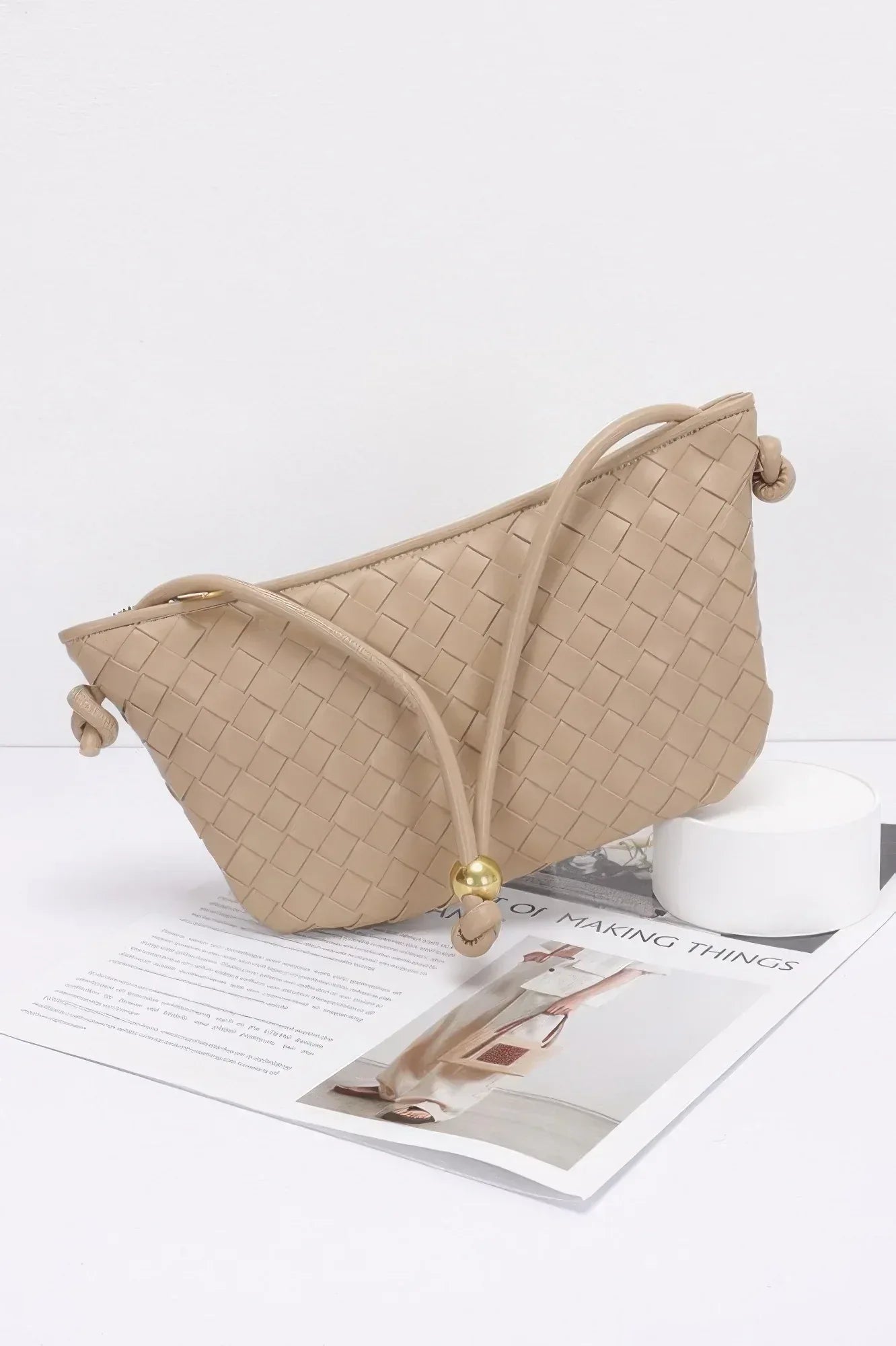 Faux Leather Braided Wrist And Shoulder Bag | Mixtshop LLC