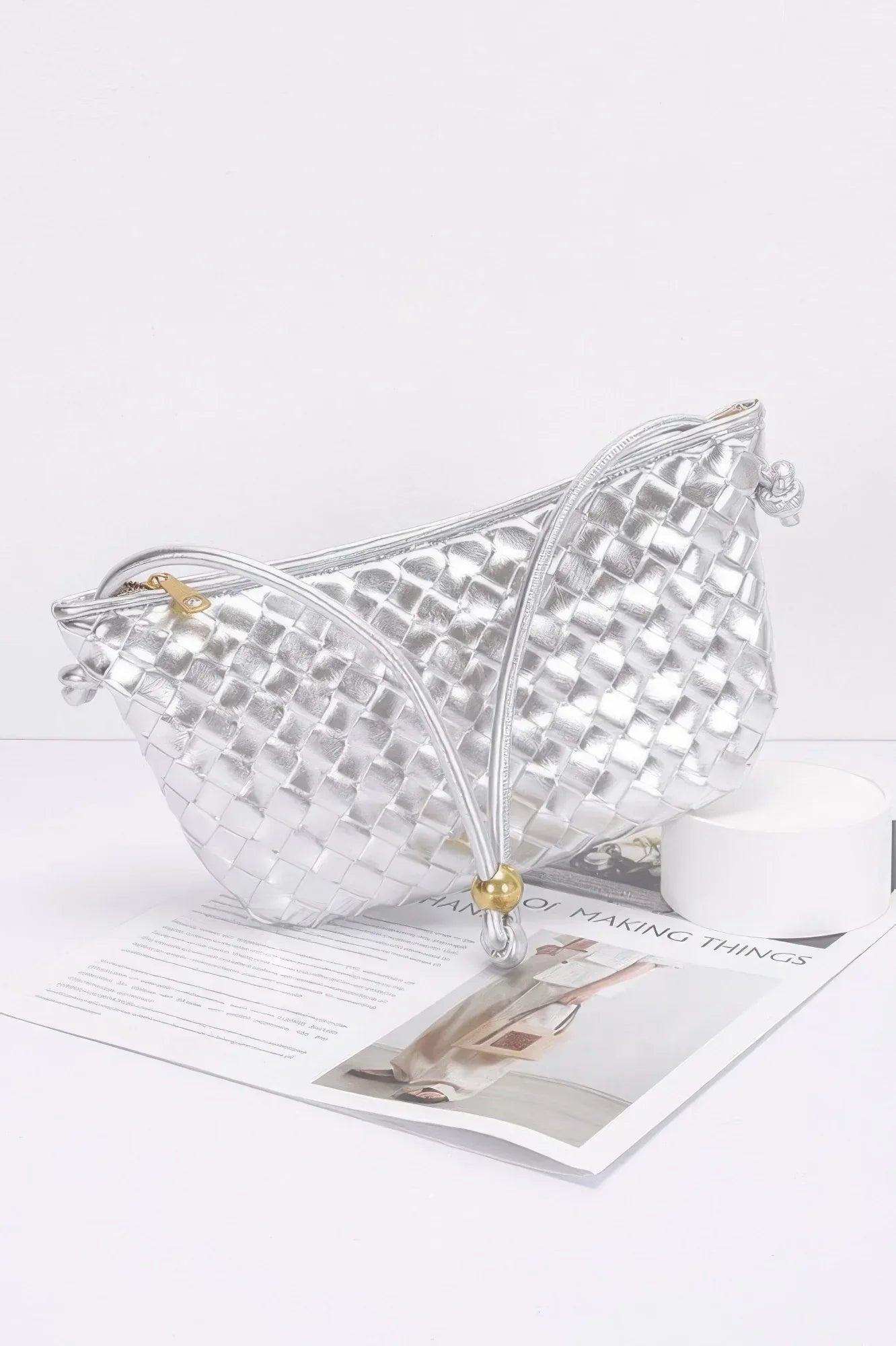 Faux Leather Braided Wrist And Shoulder Bag | Mixtshop LLC