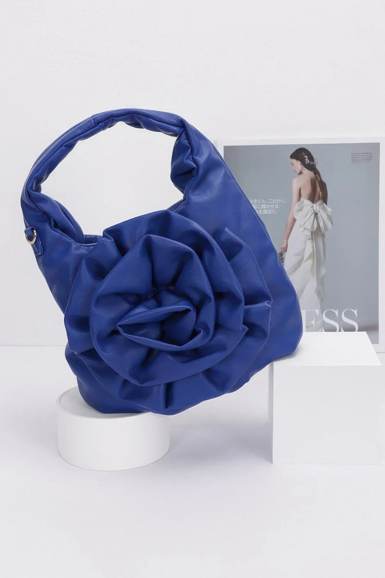 Faux Leather Big Flower Handle Bag Secondary image