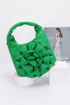 Faux Leather Big Flower Handle Bag | Mixtshop LLC