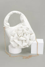 Faux Leather Big Flower Handle Bag | Mixtshop LLC