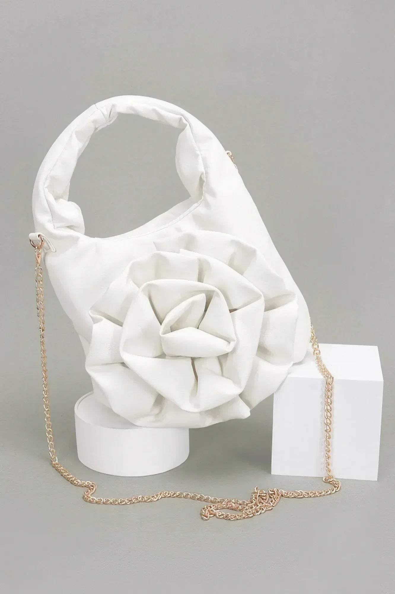 Faux Leather Big Flower Handle Bag | Mixtshop LLC