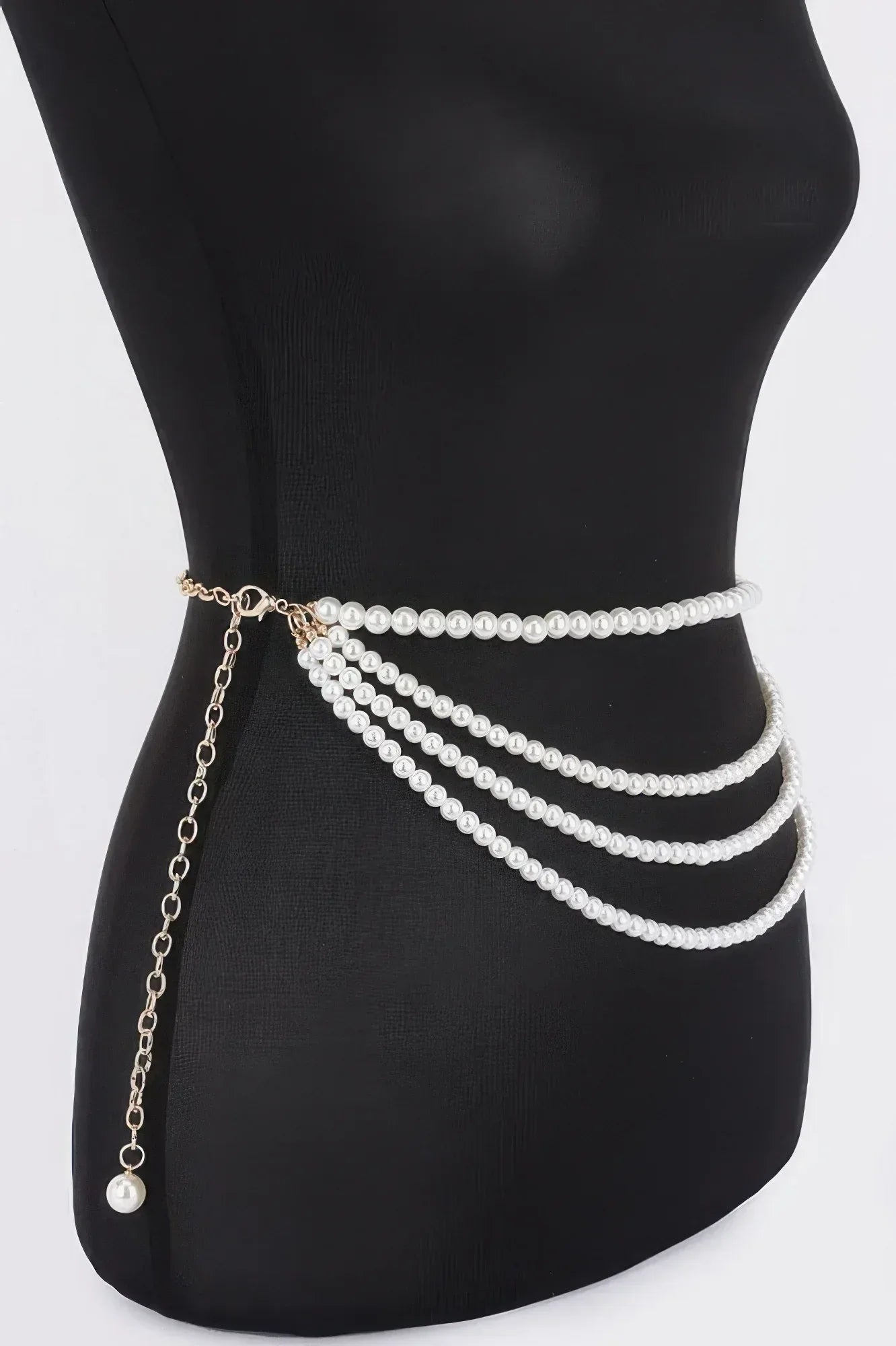 Layered Faux Pearl Flower Ribbon Belt | Mixtshop LLC