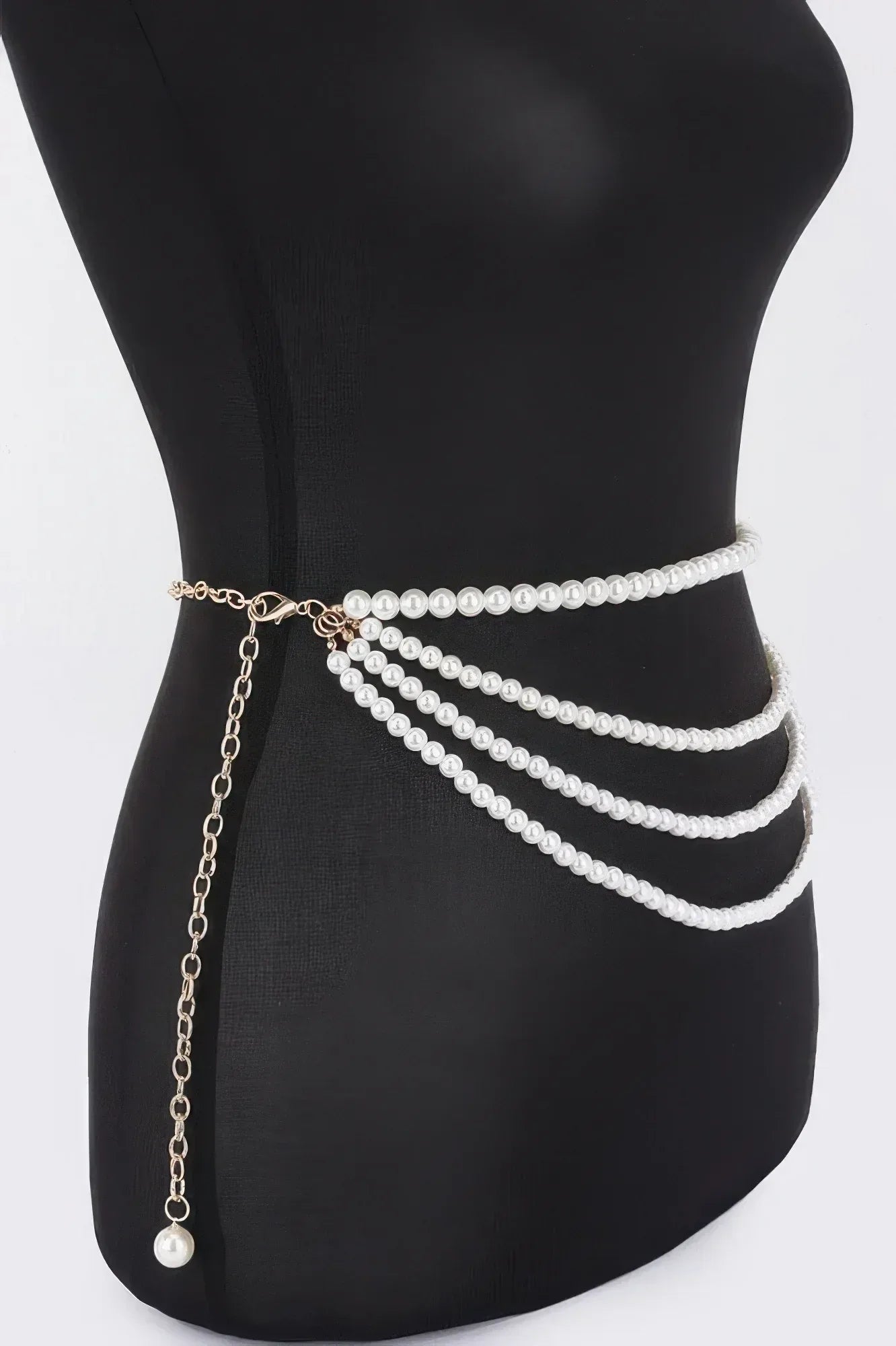 Layered Faux Pearl Flower Ribbon Belt | Mixtshop LLC