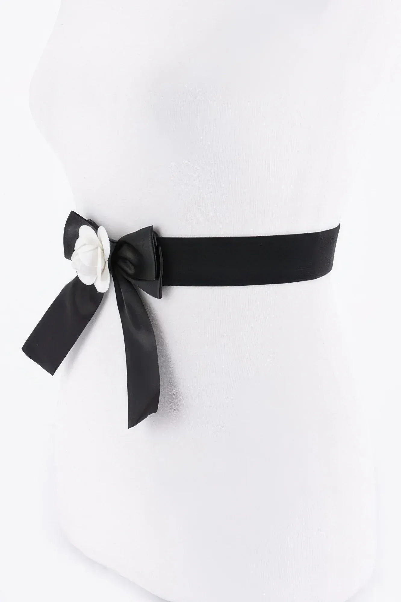 Flower Satin Ribbon Elastic Belt Secondary image