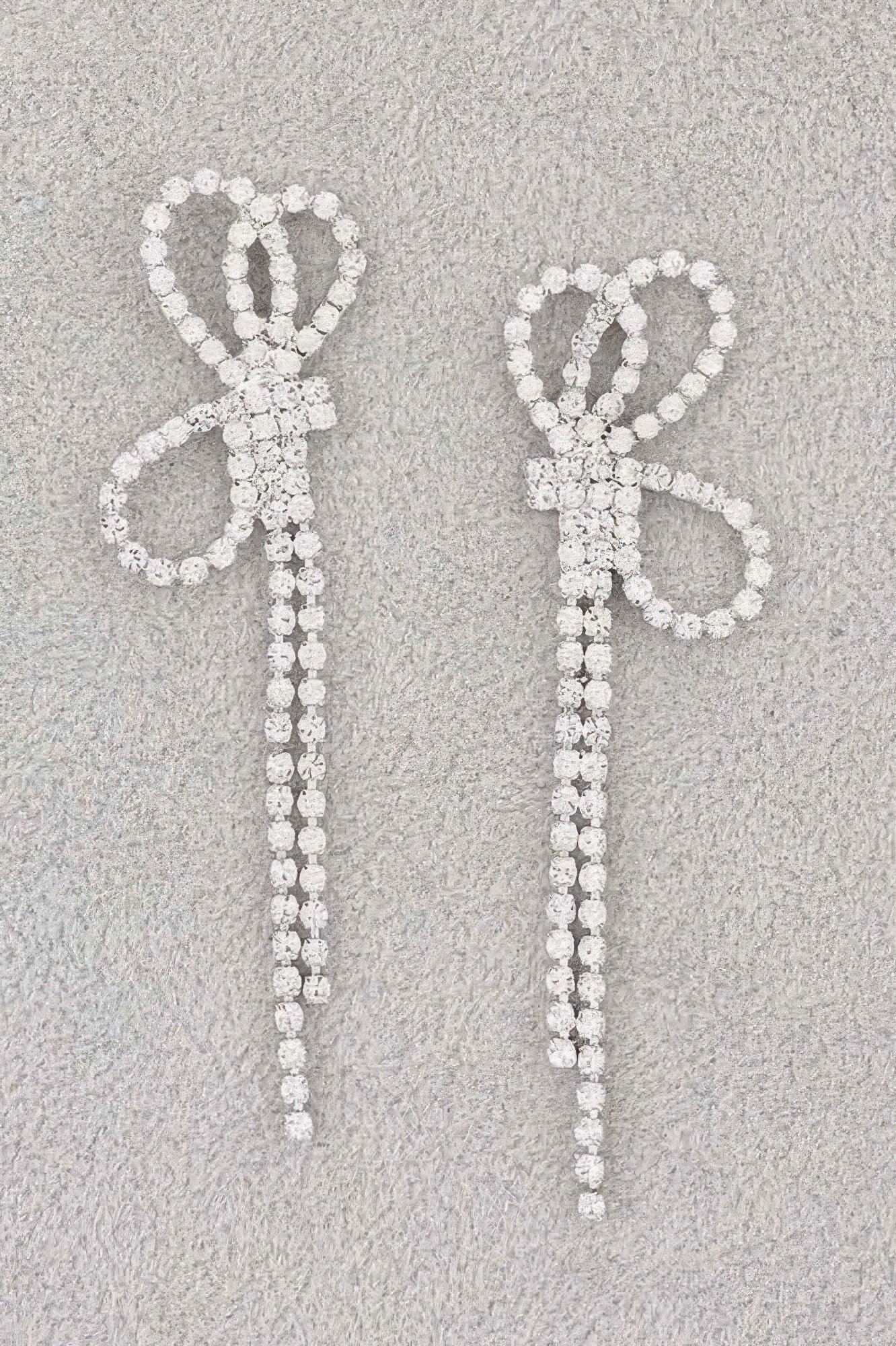 Rhinestone Ribbon Earrings | Mixtshop LLC