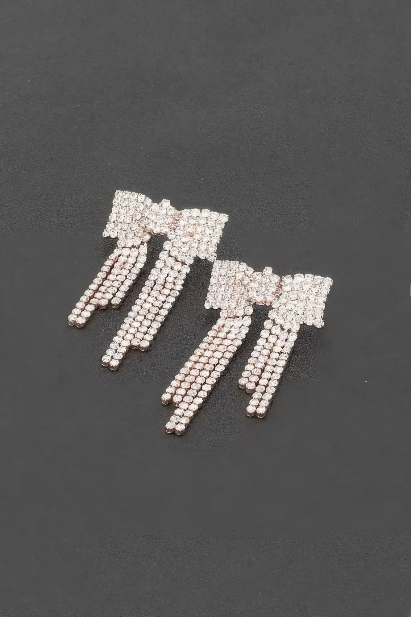 Rhinestone Ribbon Earrings | Mixtshop LLC Main image
