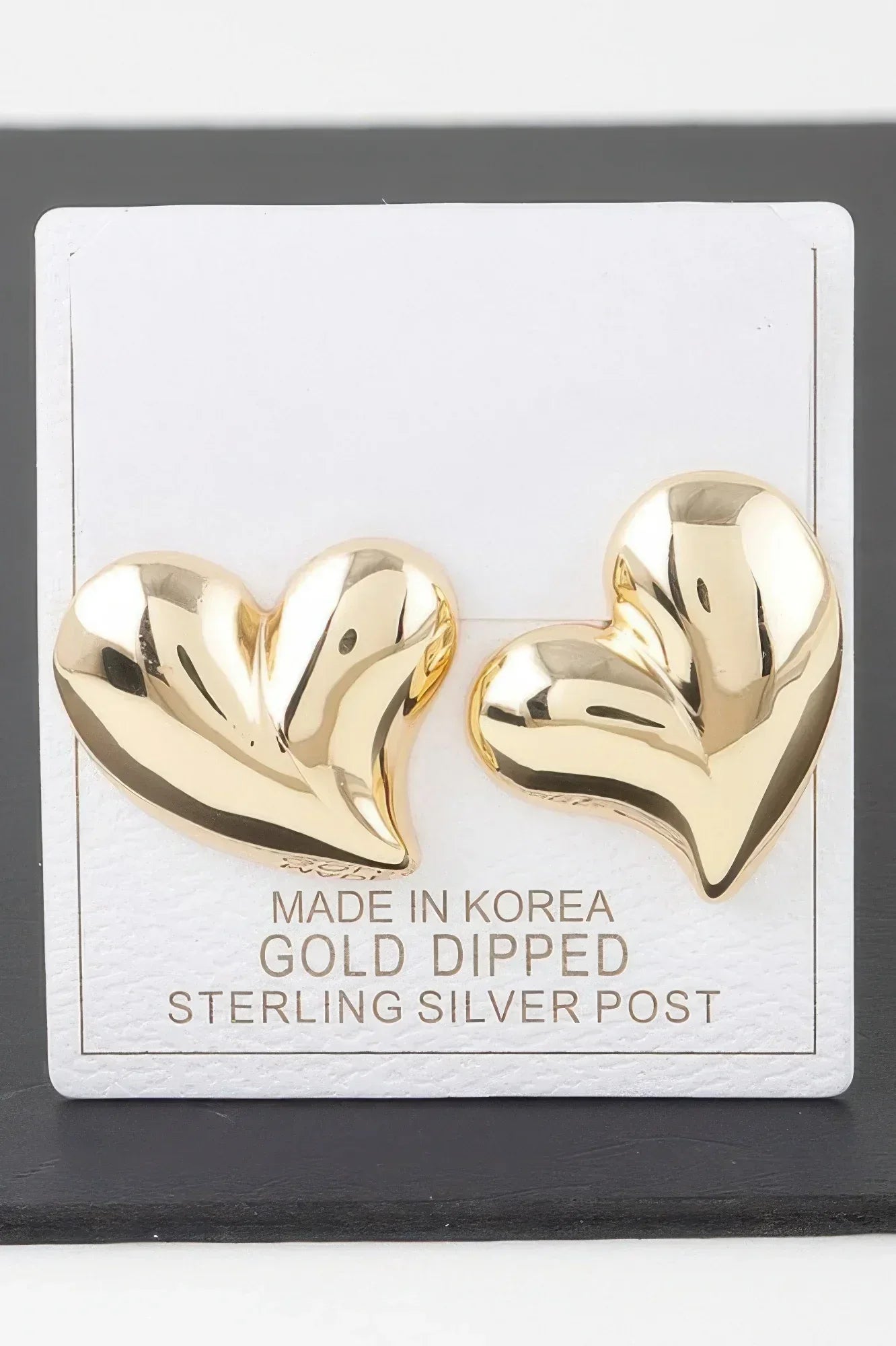 Shiny Twin Hearts Earrings | Mixtshop LLC Main image