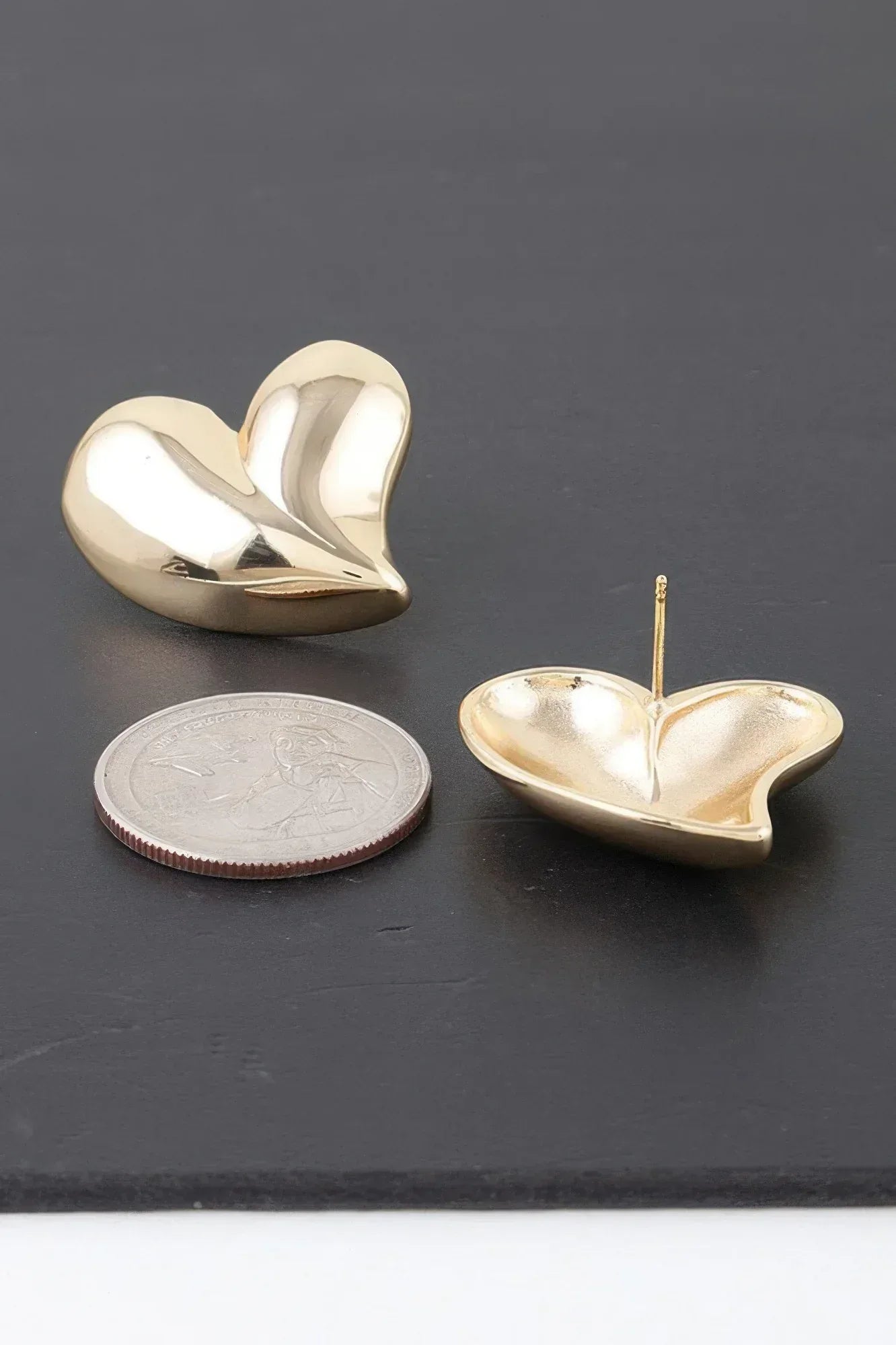 Shiny Twin Hearts Earrings | Mixtshop LLC