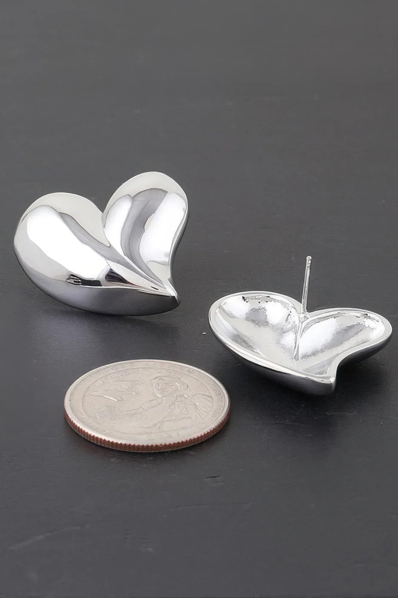 Shiny Twin Hearts Earrings | Mixtshop LLC