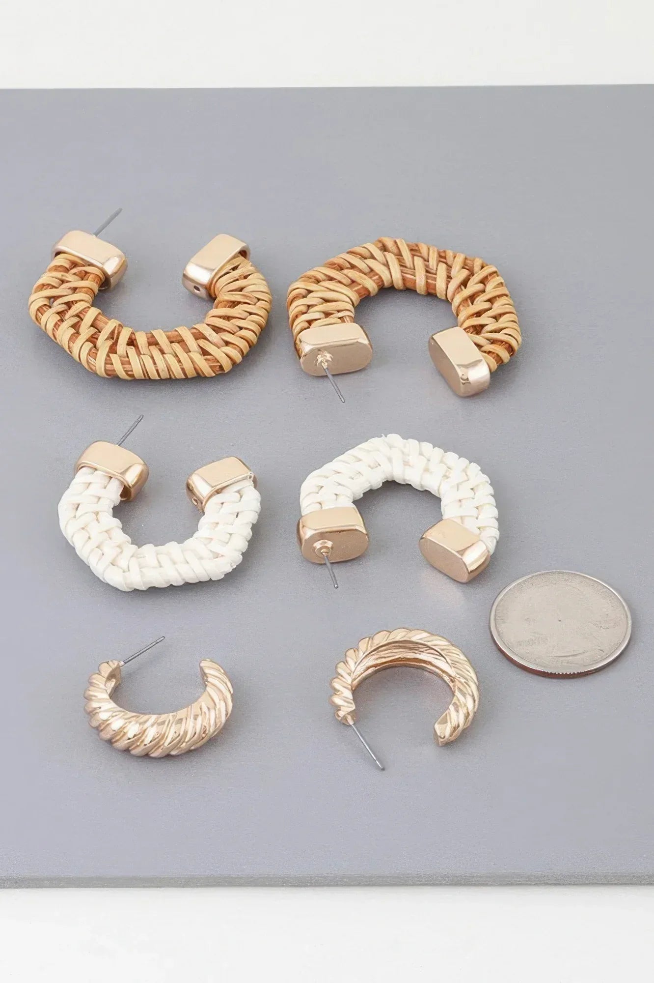Multi Geometric Weaved Hoop Earrings Set | Mixtshop LLC