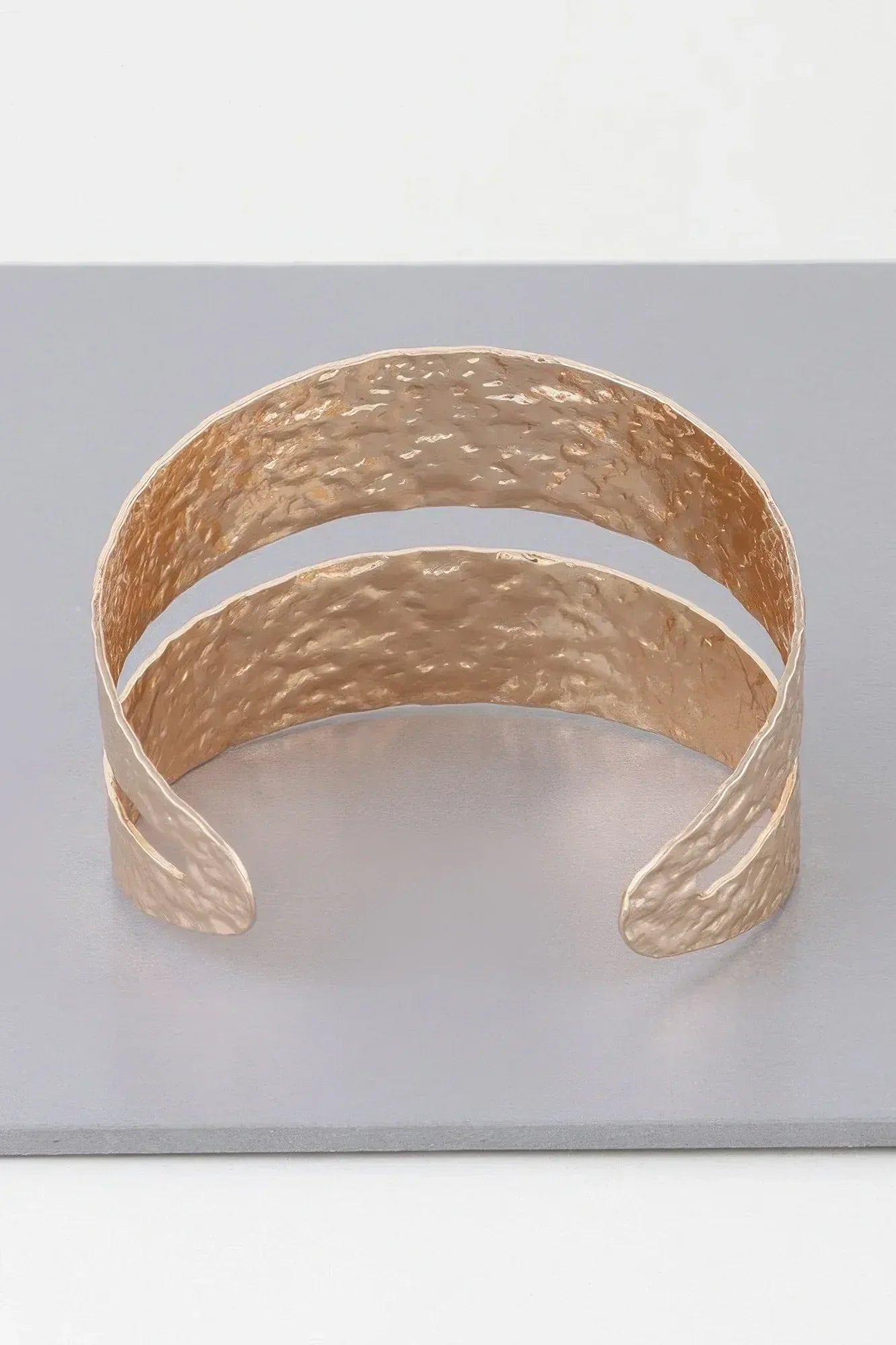 Hammered Double Wrap Cuff Bracelet Secondary image
