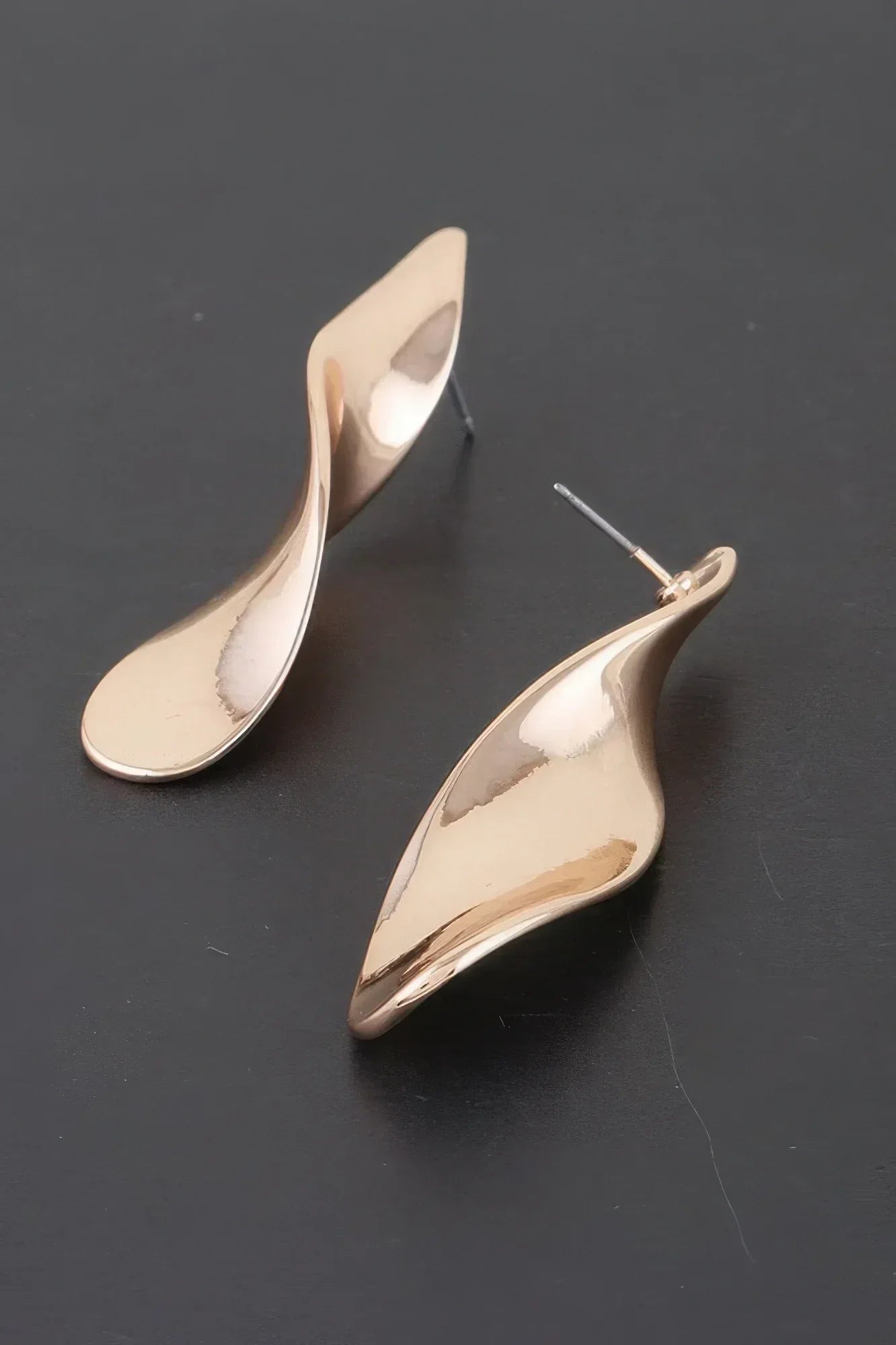 Shiny Modern Twist Drop Earrings | Mixtshop LLC