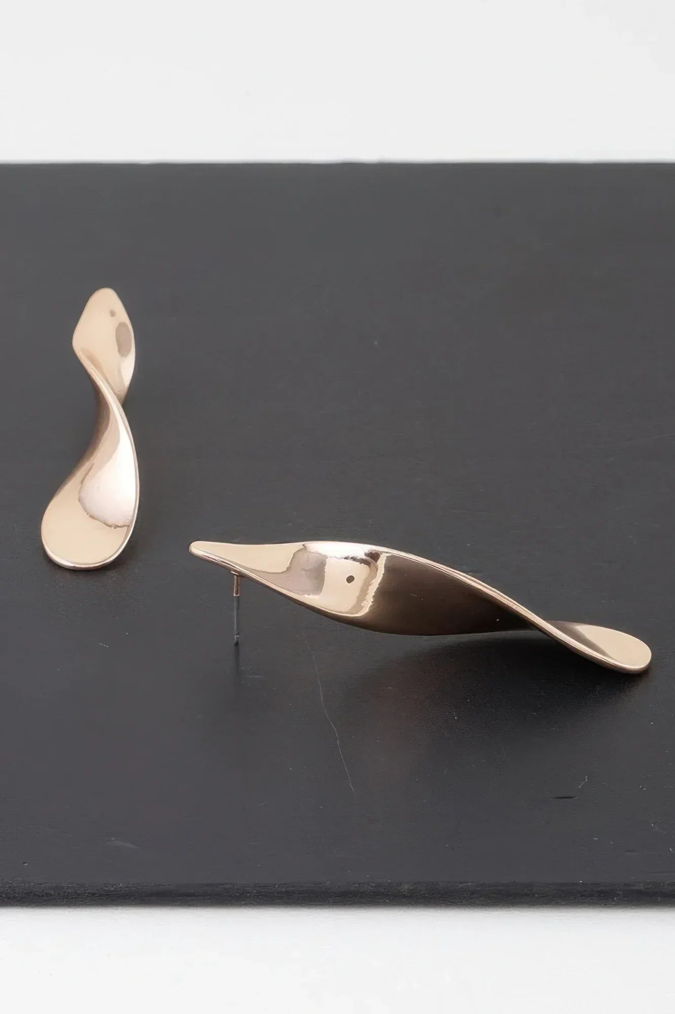 Shiny Modern Twist Drop Earrings | Mixtshop LLC