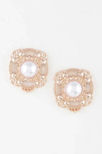Antique Ribbon Pearl Stud Earrings | Mixtshop LLC