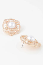 Antique Ribbon Pearl Stud Earrings | Mixtshop LLC