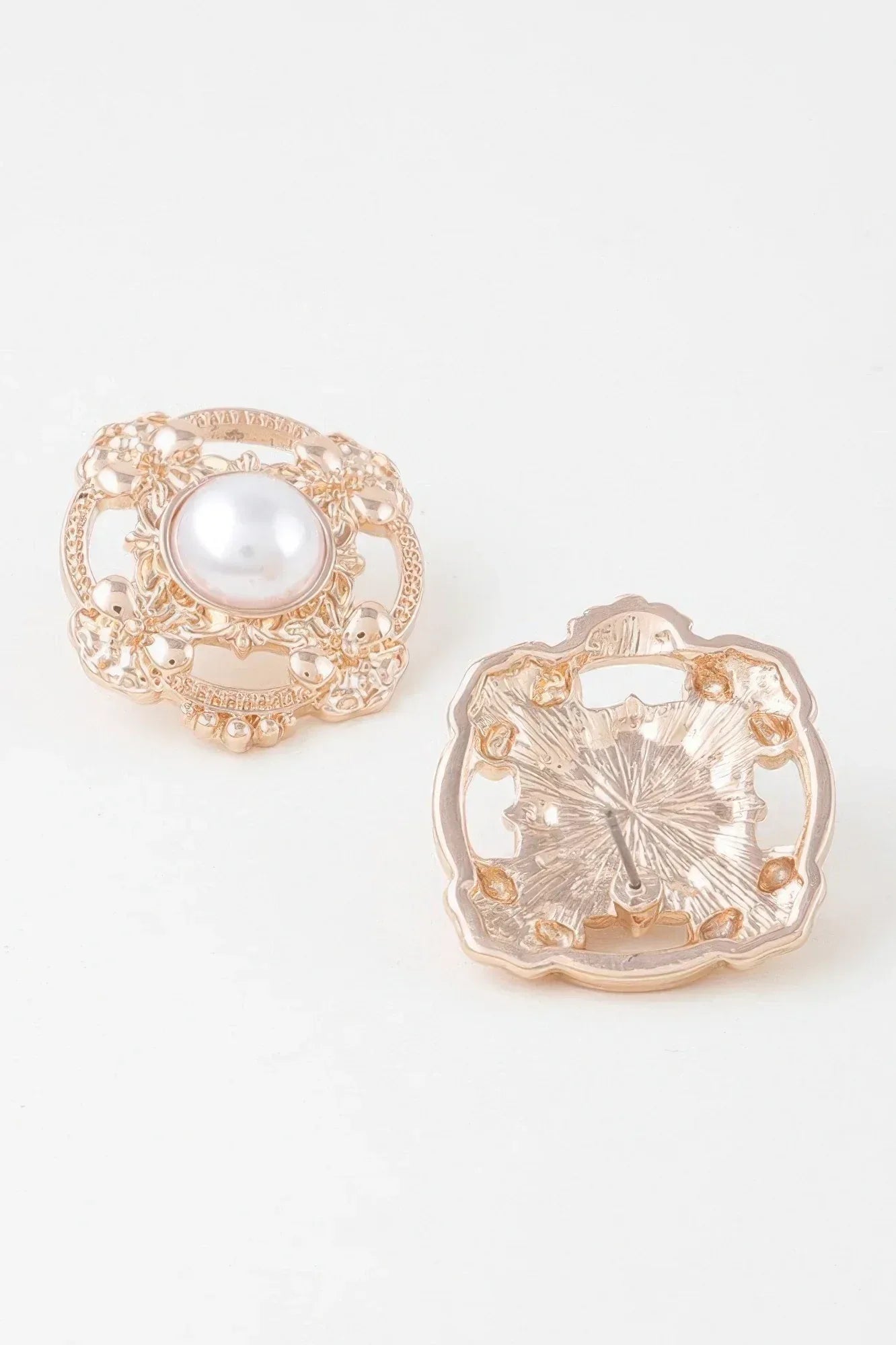 Antique Ribbon Pearl Stud Earrings | Mixtshop LLC