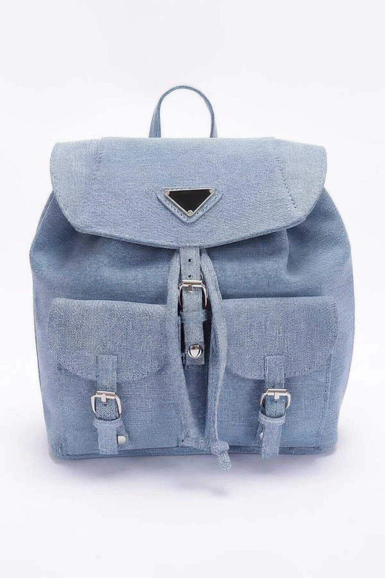 Denim Double Pocket Front Backpack | Mixtshop LLC