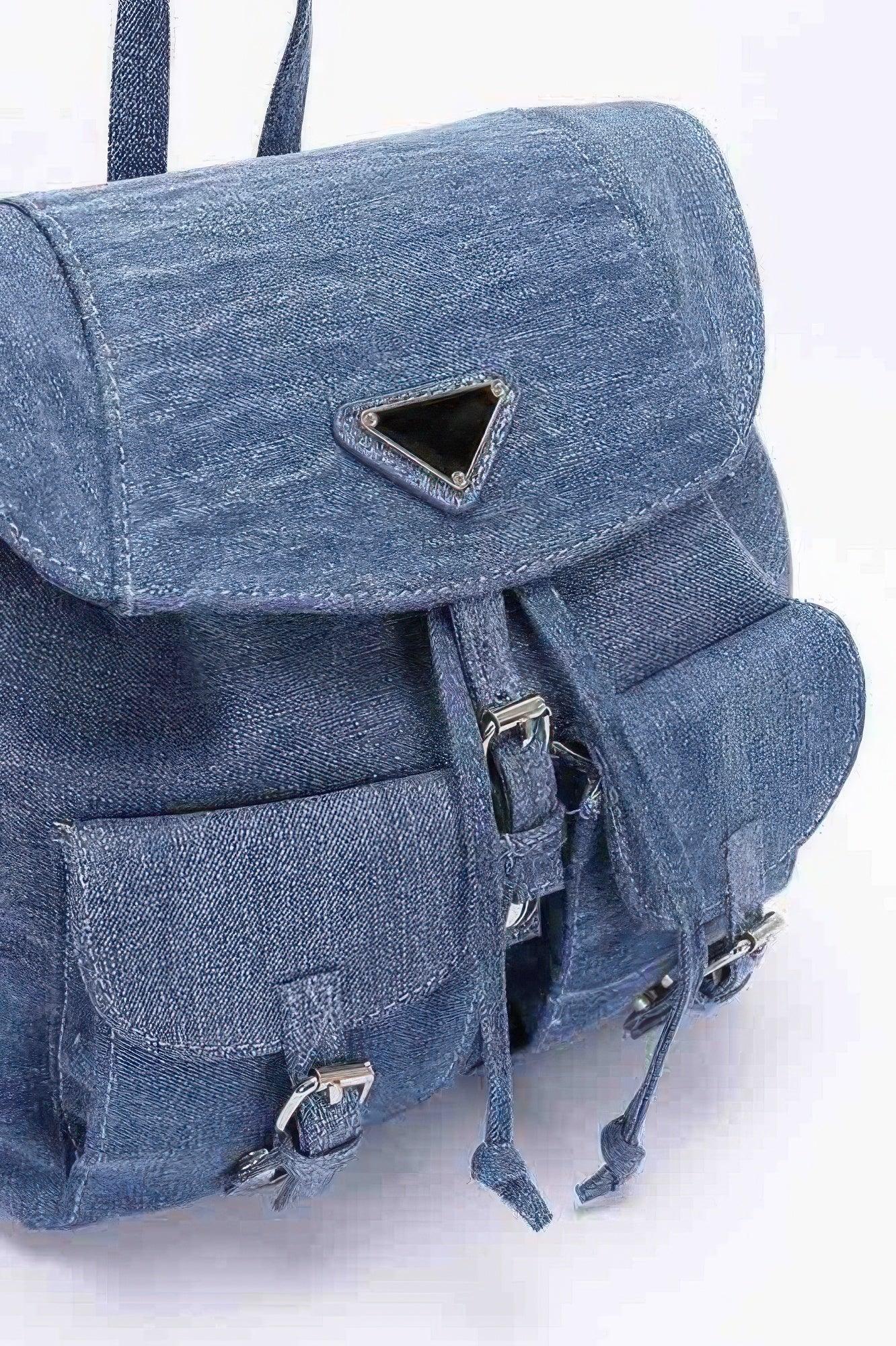 Denim Double Pocket Front Backpack | Mixtshop LLC