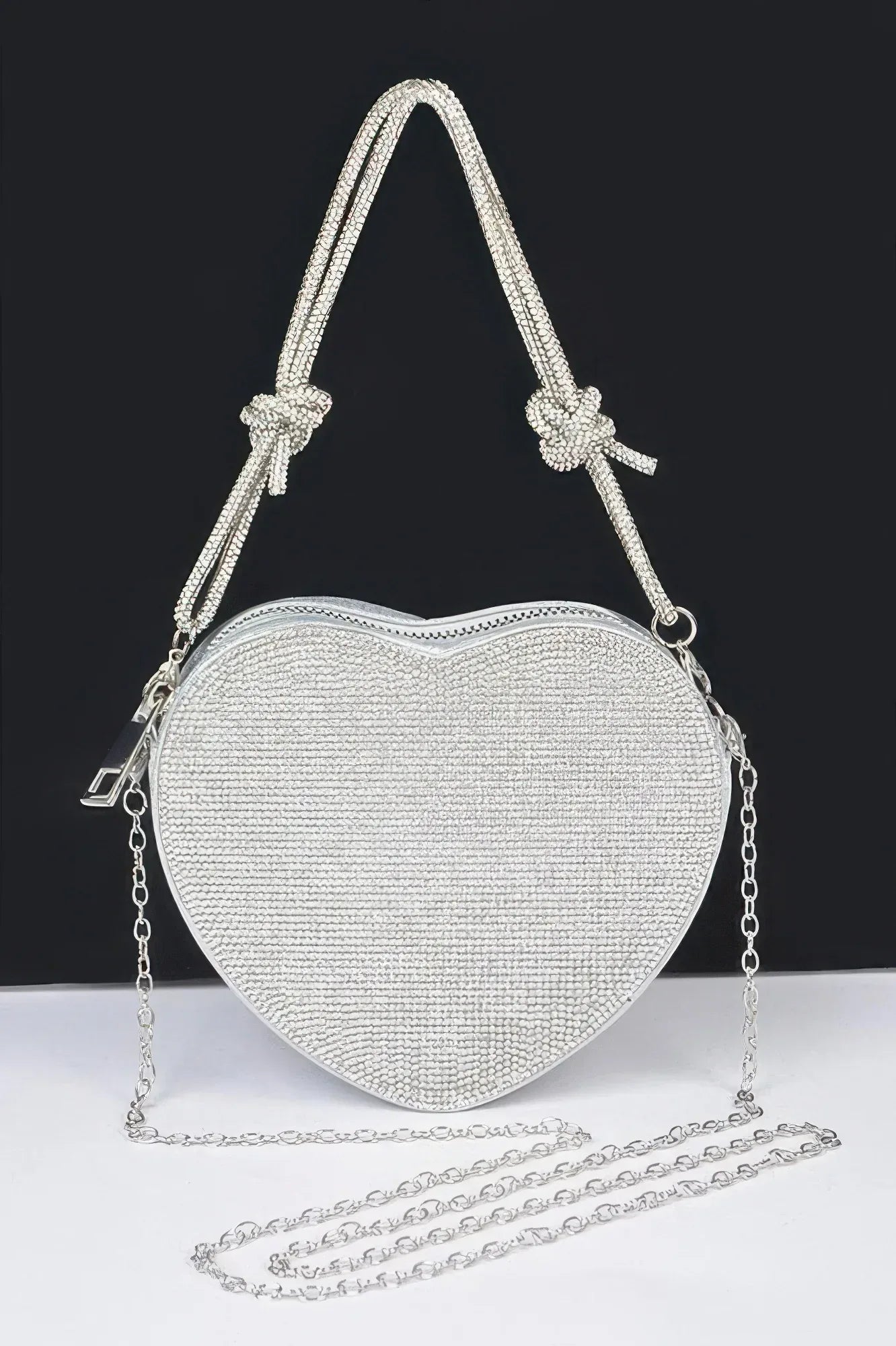 Rhinestone Heart Shape Clutch | Mixtshop LLC