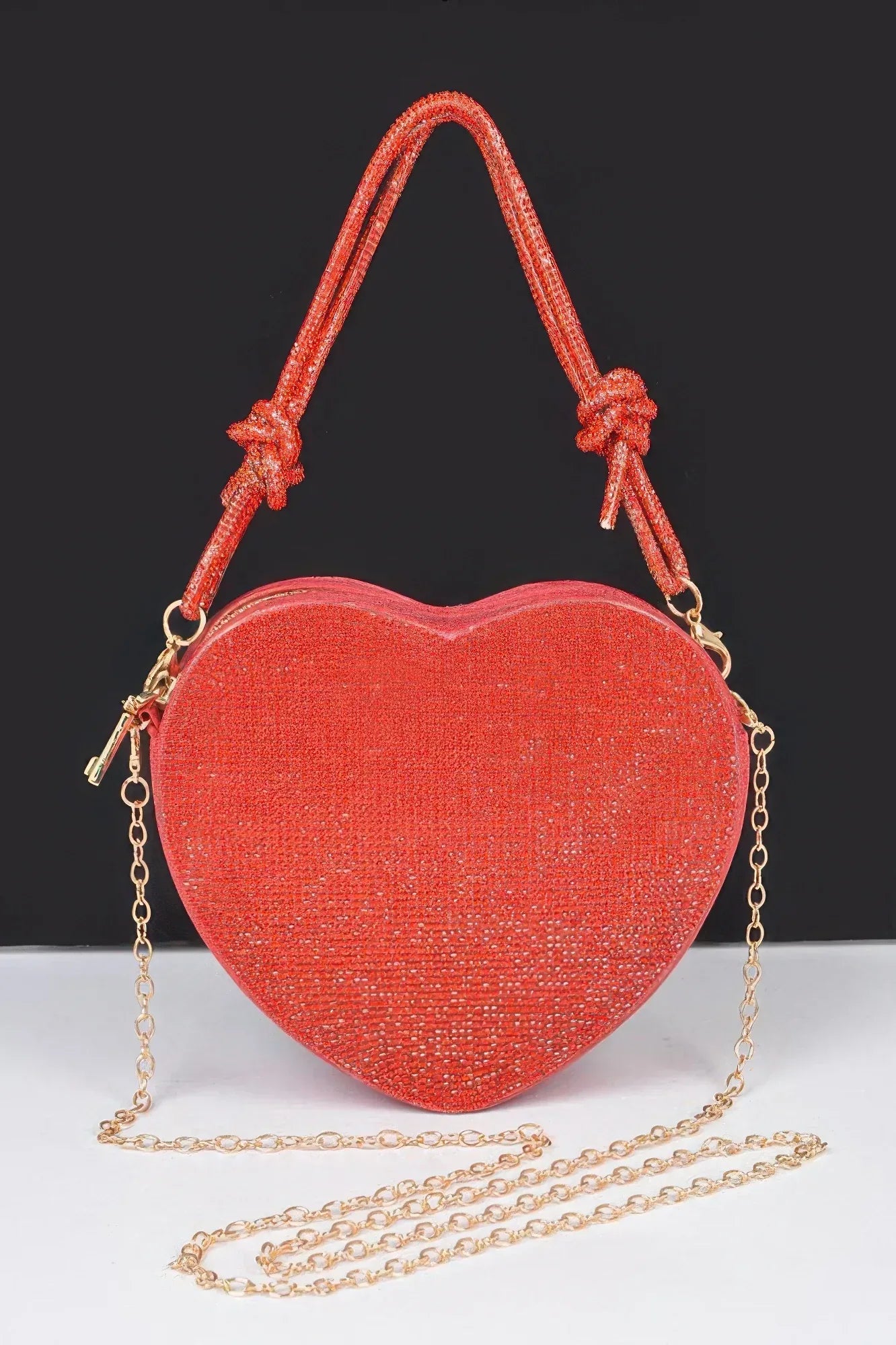 Rhinestone Heart Shape Clutch | Mixtshop LLC