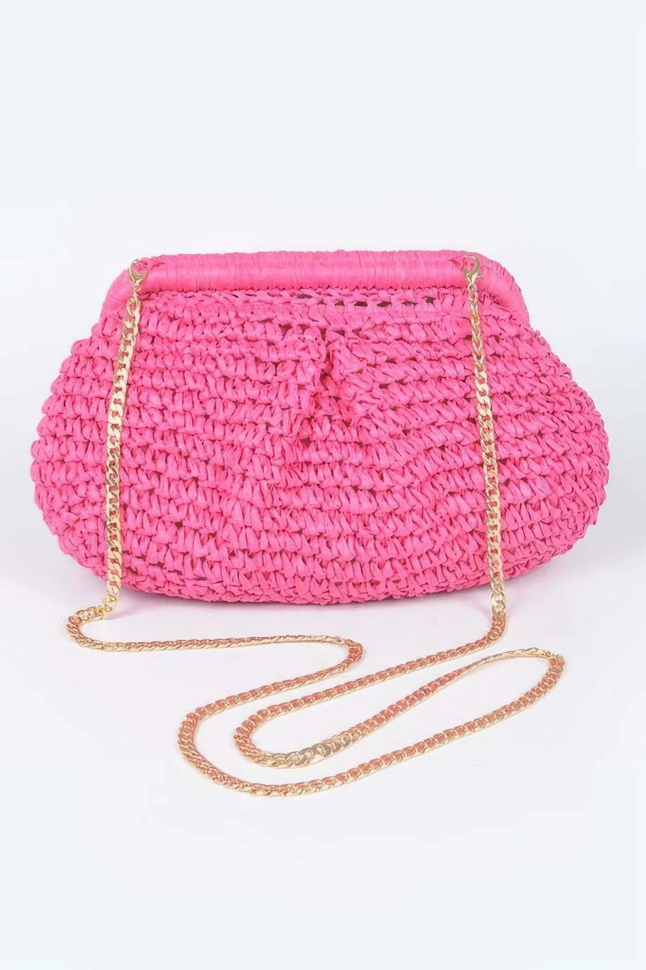 Faux Straw Chain Clutch | Mixtshop LLC Main image