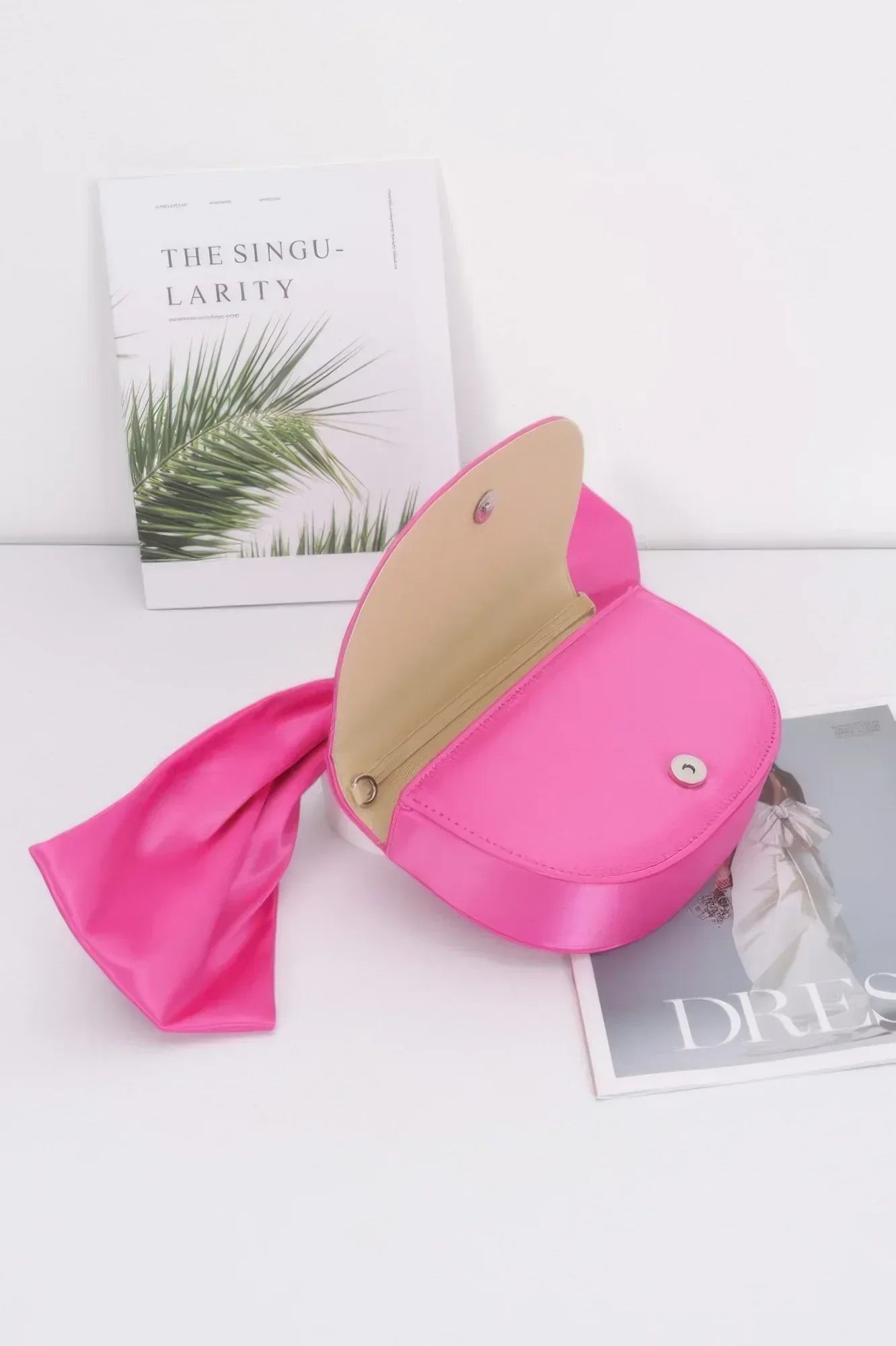 Oversized Bow Handle Satin Crossbody Bag | Mixtshop LLC
