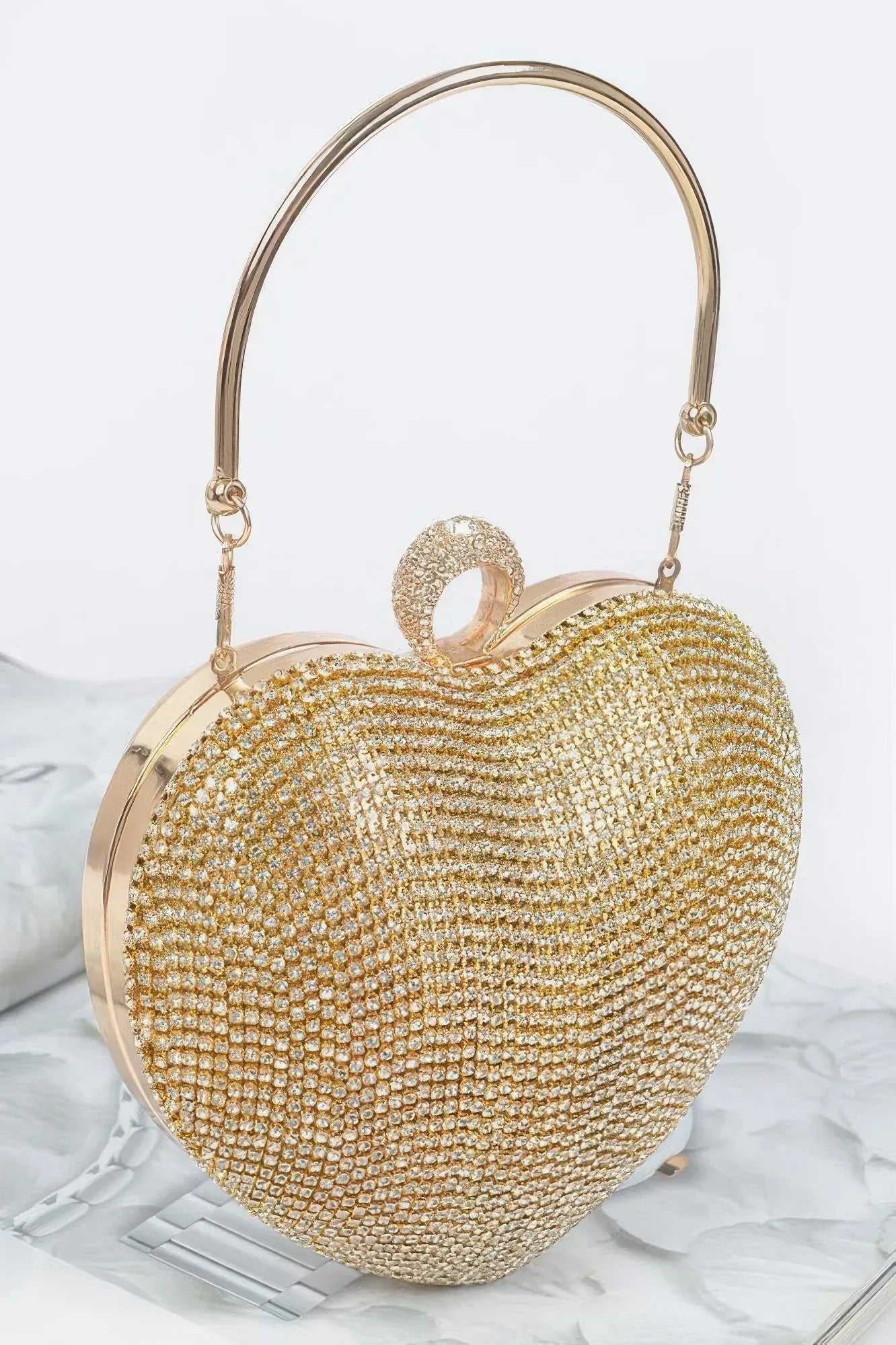 Rhinestone Heart Shape Party Clutch Secondary image
