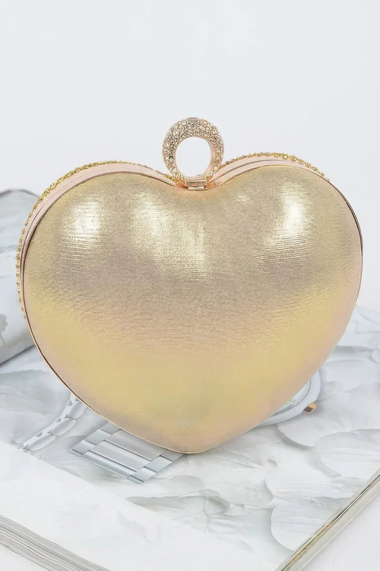 Rhinestone Heart Shape Party Clutch | Mixtshop LLC