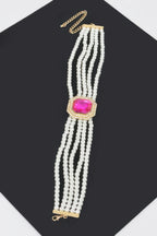 Multi Faux Pearl Chain Stone Choker | Mixtshop LLC