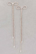 Rhinestone Bow Fringe Earring | Mixtshop LLC
