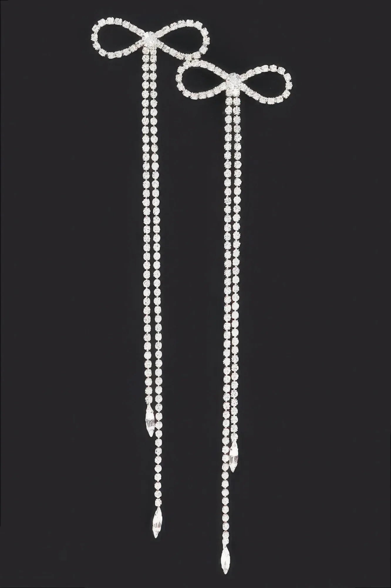 Rhinestone Bow Fringe Earring | Mixtshop LLC