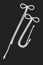 Rhinestone Bow Fringe Earring | Mixtshop LLC