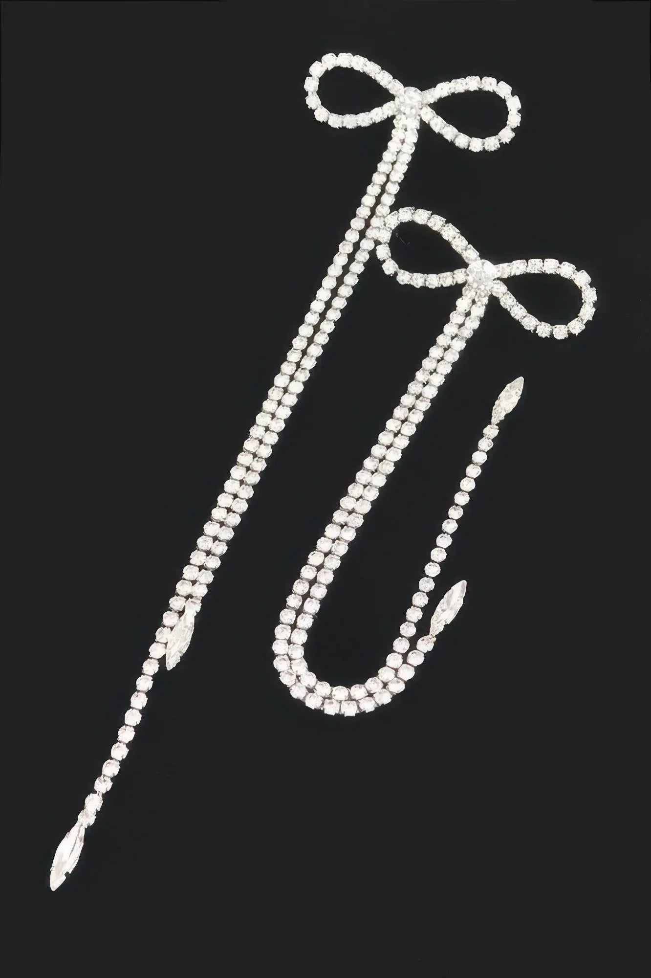Rhinestone Bow Fringe Earring | Mixtshop LLC