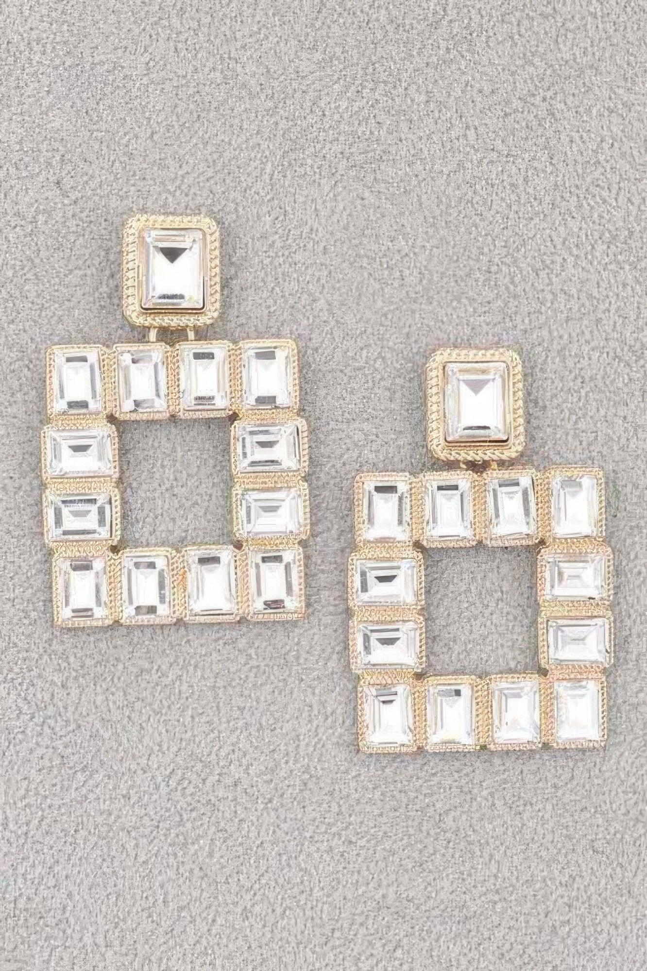 Rhinestone Square Earring | Mixtshop LLC