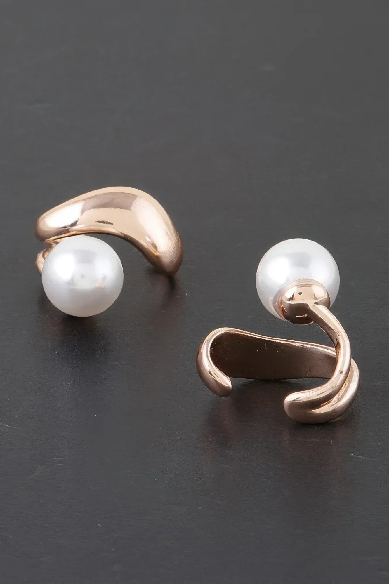 Shiny Pearl Brass Ear Cuff | Mixtshop LLC Main image