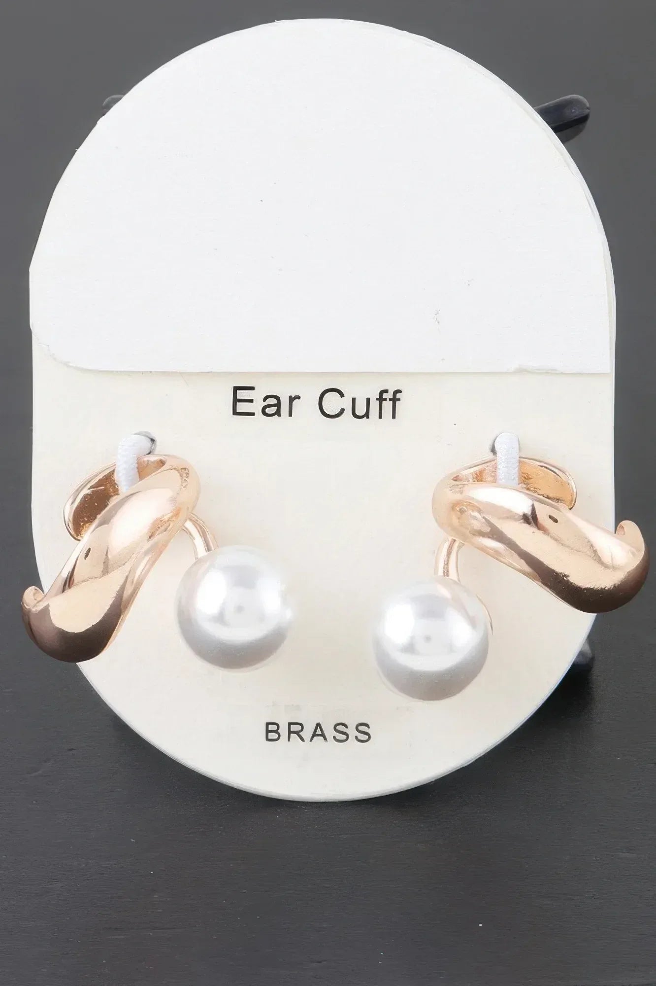 Shiny Pearl Brass Ear Cuff Secondary image