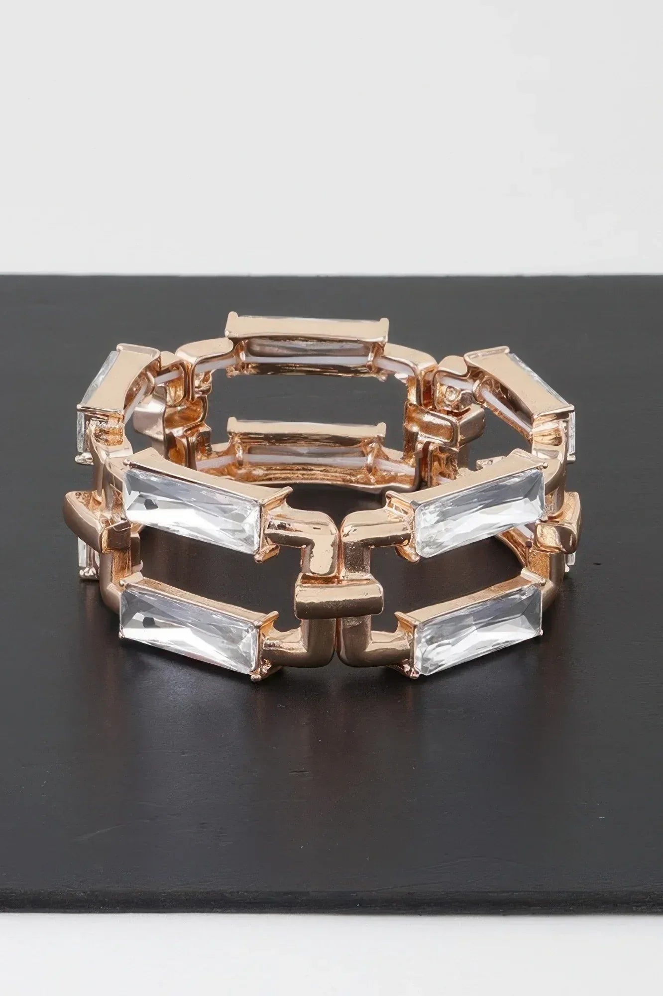 Double Crystal Link Chain Bracelet | Mixtshop LLC