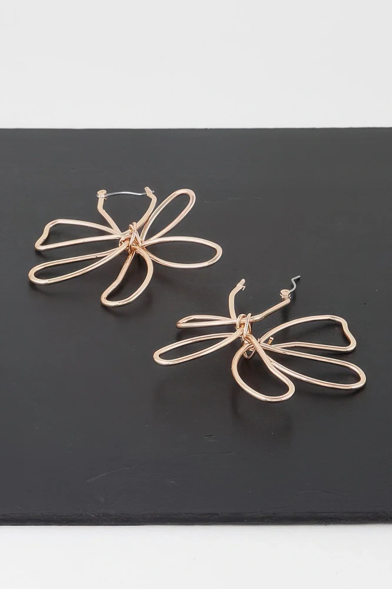 Metal Doodle Flower Earrings Secondary image