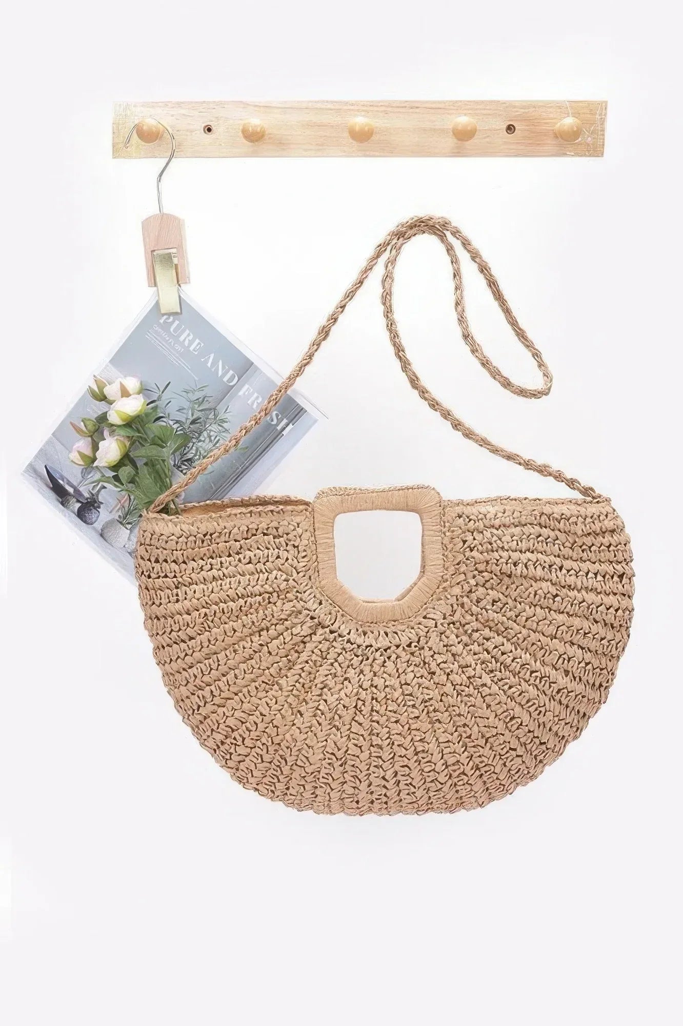 Faux Straw Handmade Handle Bag | Mixtshop LLC