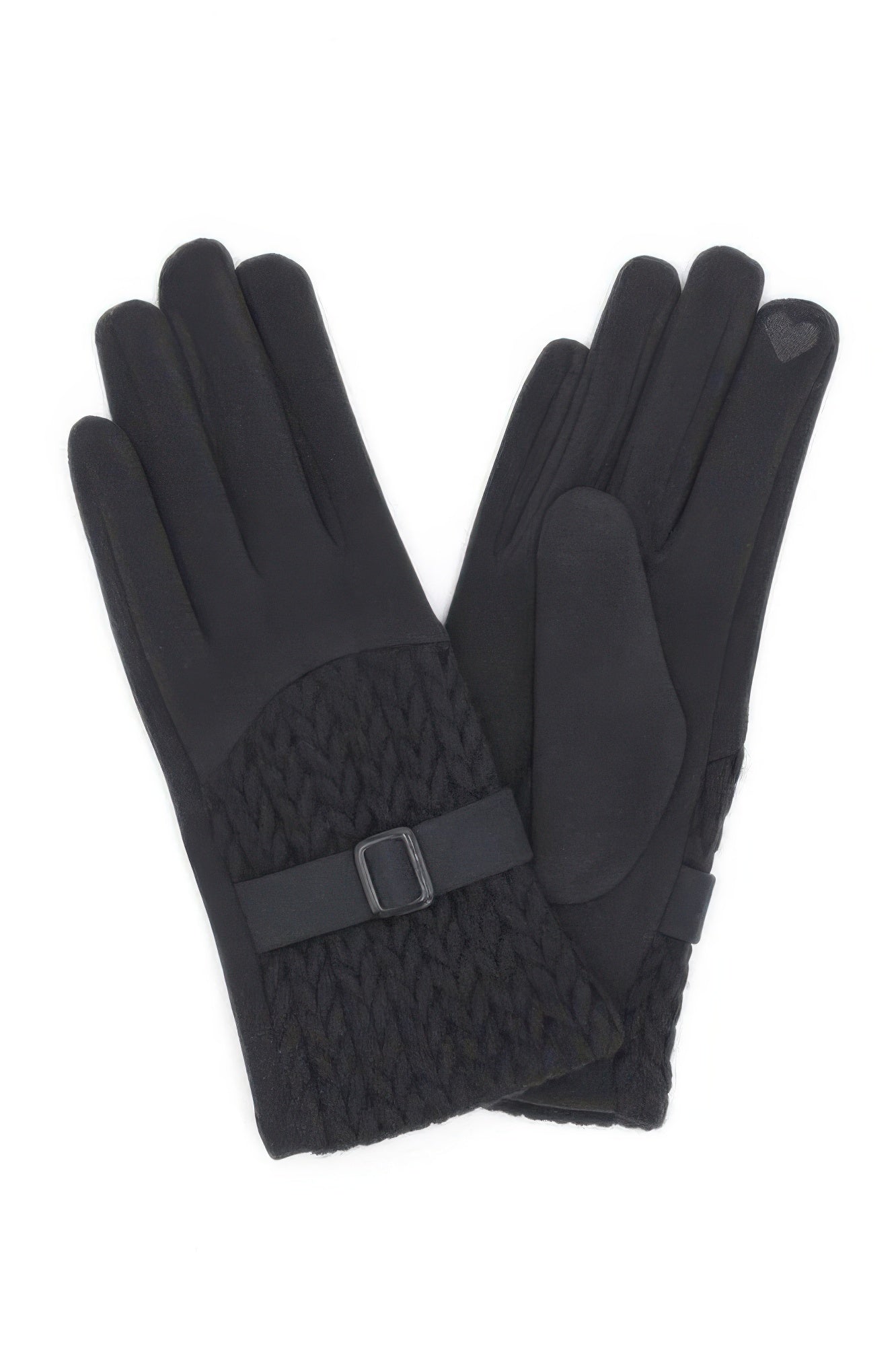 Cable And Band Detailed Smart Touch Gloves Secondary image