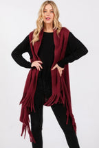 Embossed Dotted Line Tassel Knit Vest | Mixtshop LLC