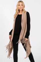 Embossed Dotted Line Tassel Knit Vest | Mixtshop LLC