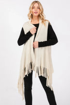 Embossed Dotted Line Tassel Knit Vest | Mixtshop LLC