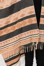 Aztec Pattern Fringe Ruana | Mixtshop LLC