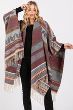 Aztec Pattern Fringe Ruana | Mixtshop LLC