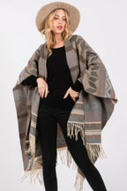 Aztec Pattern Fringe Ruana | Mixtshop LLC